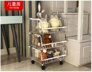 Stackable Rolling Steel Rack With Wheels , Metal Stainless Steel Kitchen Storage Shelves